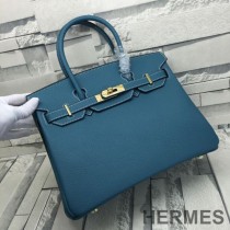 Hermes Birkin Bag Togo Leather Gold Hardware In Teal