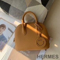 Hermes Bolide Mini Bag Togo Leather Gold Hardware In Brown