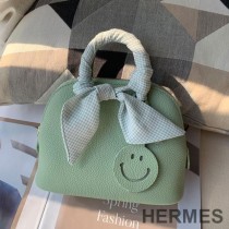 Hermes Bolide Mini Bag Togo Leather Gold Hardware In Green