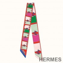 Hermes Camails Twilly In Red