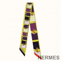 Hermes Camails Twilly In Yellow