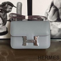 Hermes Constance Bag Epsom Leather Palladium Hardware In Sky Blue
