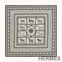 Hermes Couvertures et Tenues de Jour Bandana Shawl 140 In White