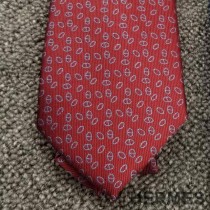 Hermes Double 6 Tissee Maillon Tie In Red