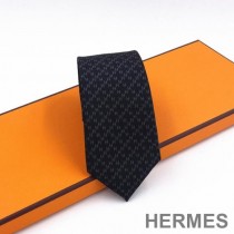 Hermes Faconnee H Tie In Black