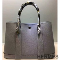 Hermes Garden Party Bag Togo Leather In Sky Blue