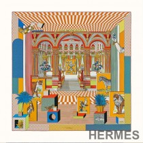 Hermes Grand Theatre Nouveau Shawl 140 In Green