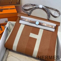 Hermes Herbag Bag H Canvas Palladium Hardware In Camel