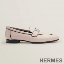 Hermes Paris Loafers Women Calfskin with H Buckle In Cherry