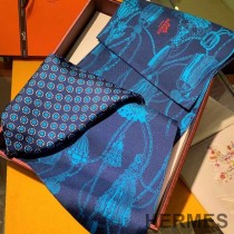Hermes Passementerie Maxi-twilly Cut In Navy Blue