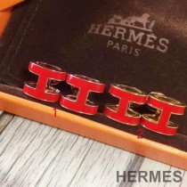 Hermes Pop H Earrings In Red