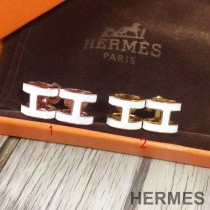 Hermes Pop H Earrings In White