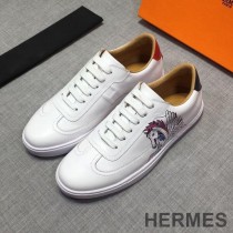 Hermes Quicker Sneakers Men Calfskin In White