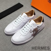Hermes Quicker Sneakers Men Calfskin In White