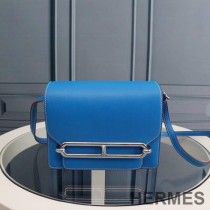 Hermes Roulis Bag Epsom Leather Palladium Hardware In Sky Blue