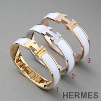 Hermes Small Clic H Bracelet In White