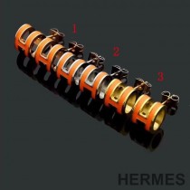Hermes Small Pop H Earrings In Orange