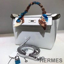 Hermes Taurillon Maurice Bag Calfskin Palladium Hardware In White