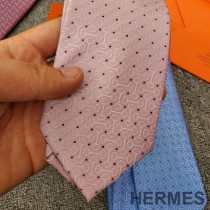 Hermes Time Keeper Tie In Pink