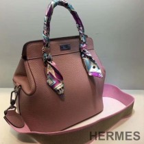 Hermes Toolbox Bag Swift Leather Palladium Hardware In Cherry