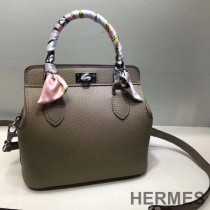 Hermes Toolbox Bag Swift Leather Palladium Hardware In Grey