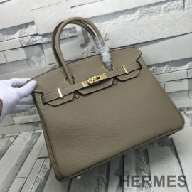 Hermes Birkin Bag Togo Leather Gold Hardware with Dark Grey